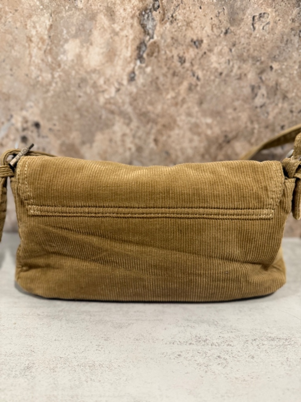 Vintage Fendi Baguette Corduroy Shoulder Bag - Picture 9 of 12